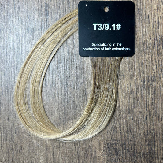 Extensions adhésives 50g/ 20 bandes cheveux naturel Ombre #T3_9.1