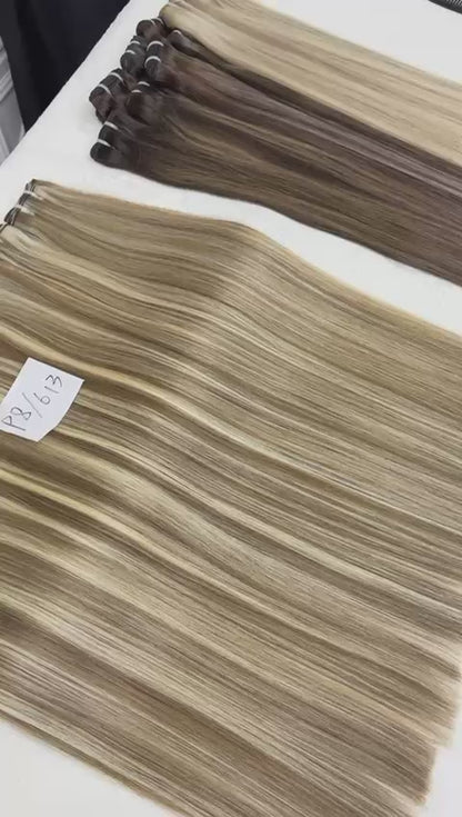 Extensions Weft Tissage cheveux naturel Blond #22